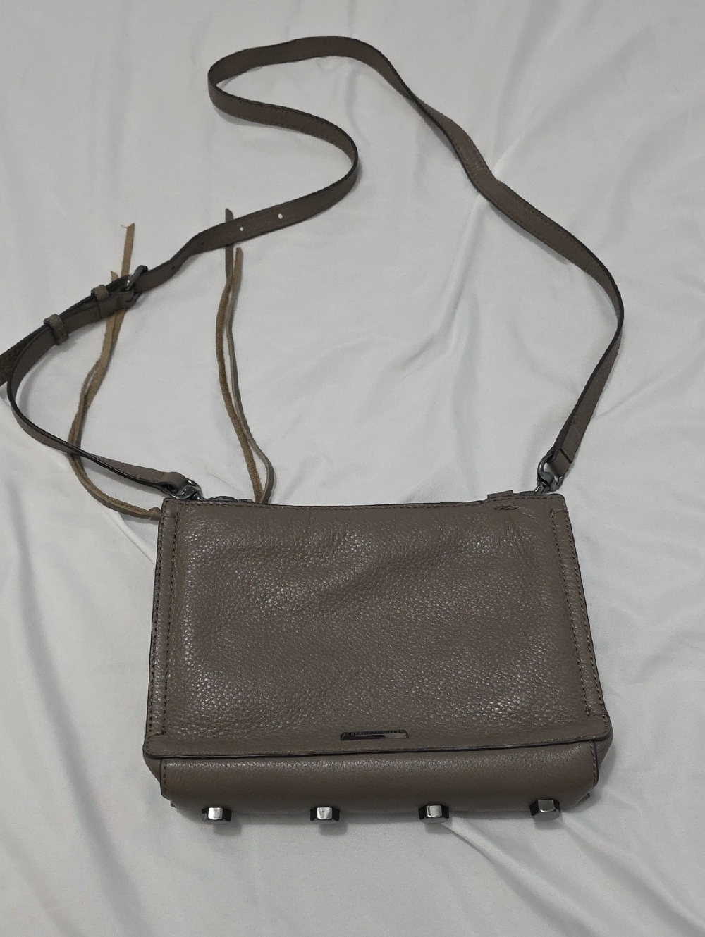 Rebecca Minkoff Pebbled Leather Crossbody in Dark Taupe